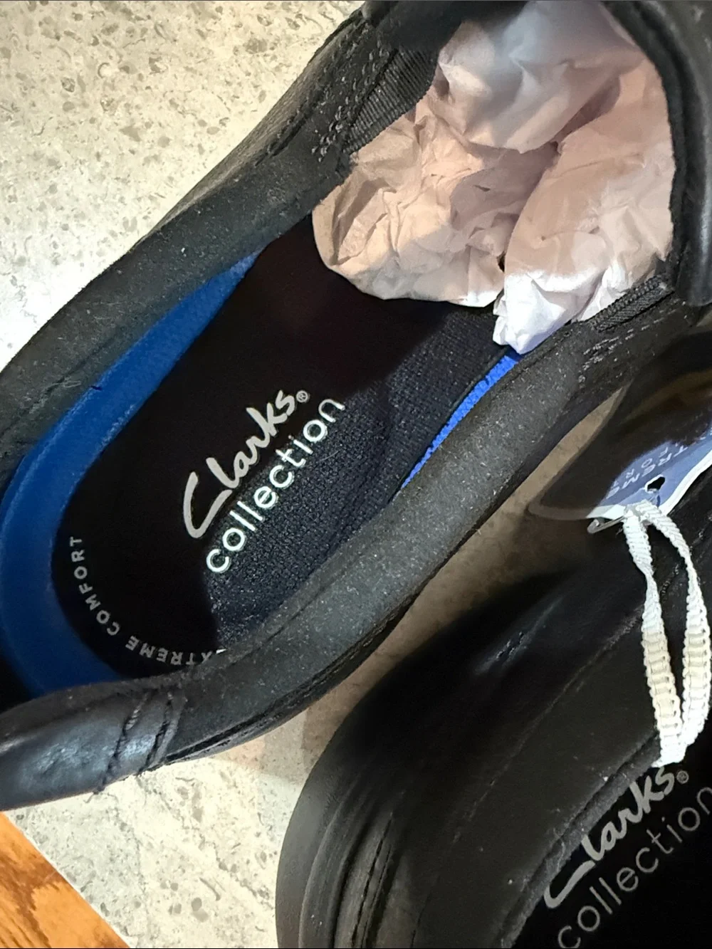 Clarks Men’s Black Leather Slip-On Loafers